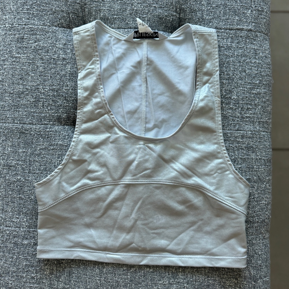 Silver Rufskin Crop tank